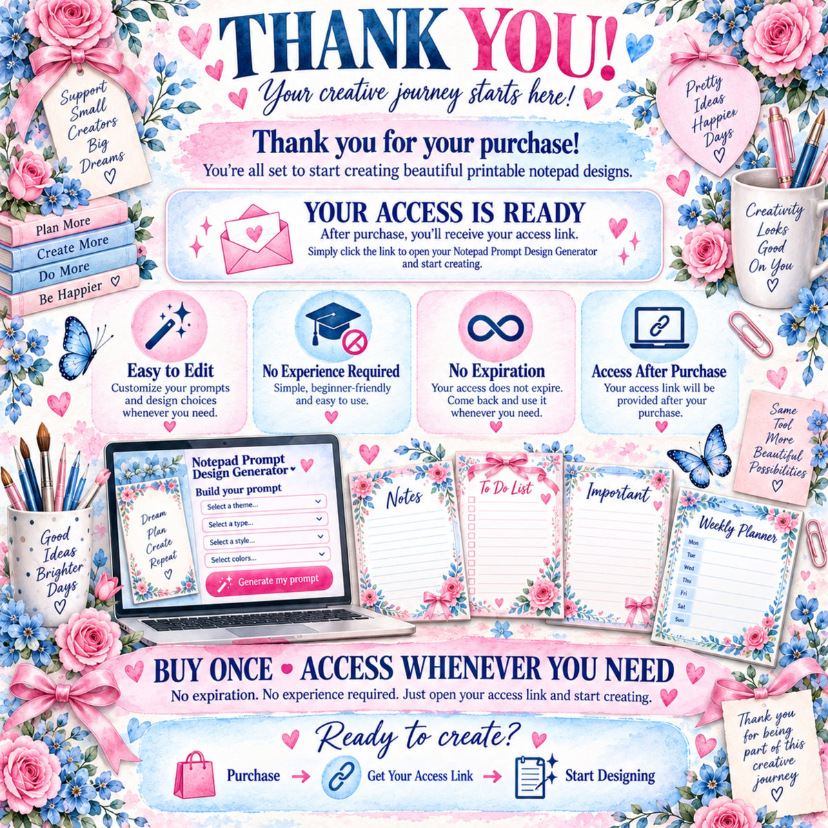 Notepad Prompt Design Generator – Turn Ideas Into Beautiful Printables!