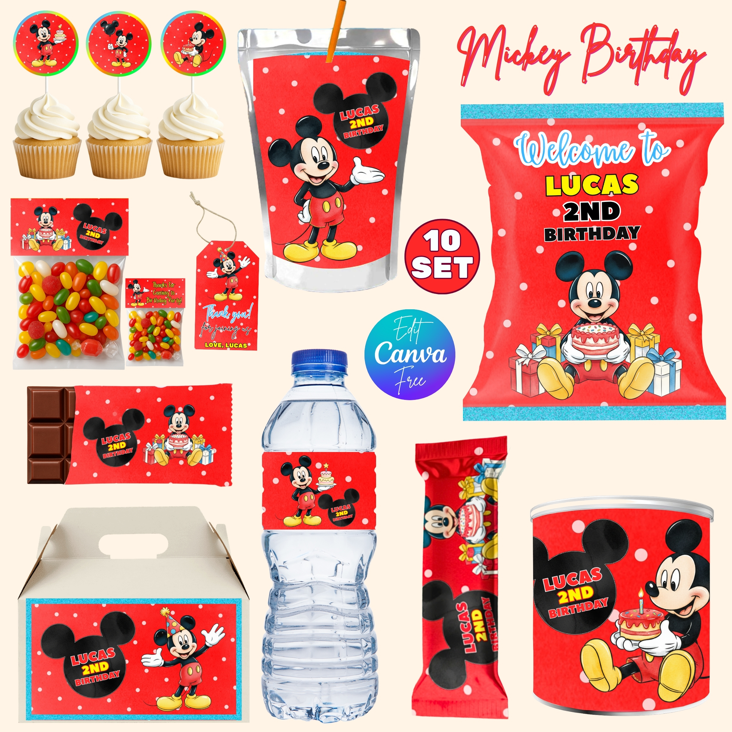 Mickey Mouse Birthday Party Favors, Mickey Mouse Clubhouse, Mouse Party Favors, Mouse Party Favor, Mouse Birthday Printable, Mouse Party Kit