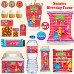 Sesame Street Brick Party Favor, Elmo Birthday, Playful Sesame Chips Bag, Elmo Favors, Sesame Birthday Party Favors, Sesame Chip, Capri Sun, Bottle Label (Copy)