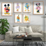 Classic Mickey Mouse and Friends Nursery Prints, Mouse and Friends Adventure Watercolor Art, Set of 6, Minnie Wall Art, Digital Download