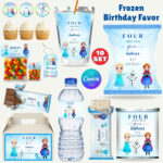 Frozen Birthday Party Favor Bundle, Editable Frozen Party Favors, Frozen Chip Bag, Adorable Frozen Birthday Party Decor, Princess Elsa Party Favors