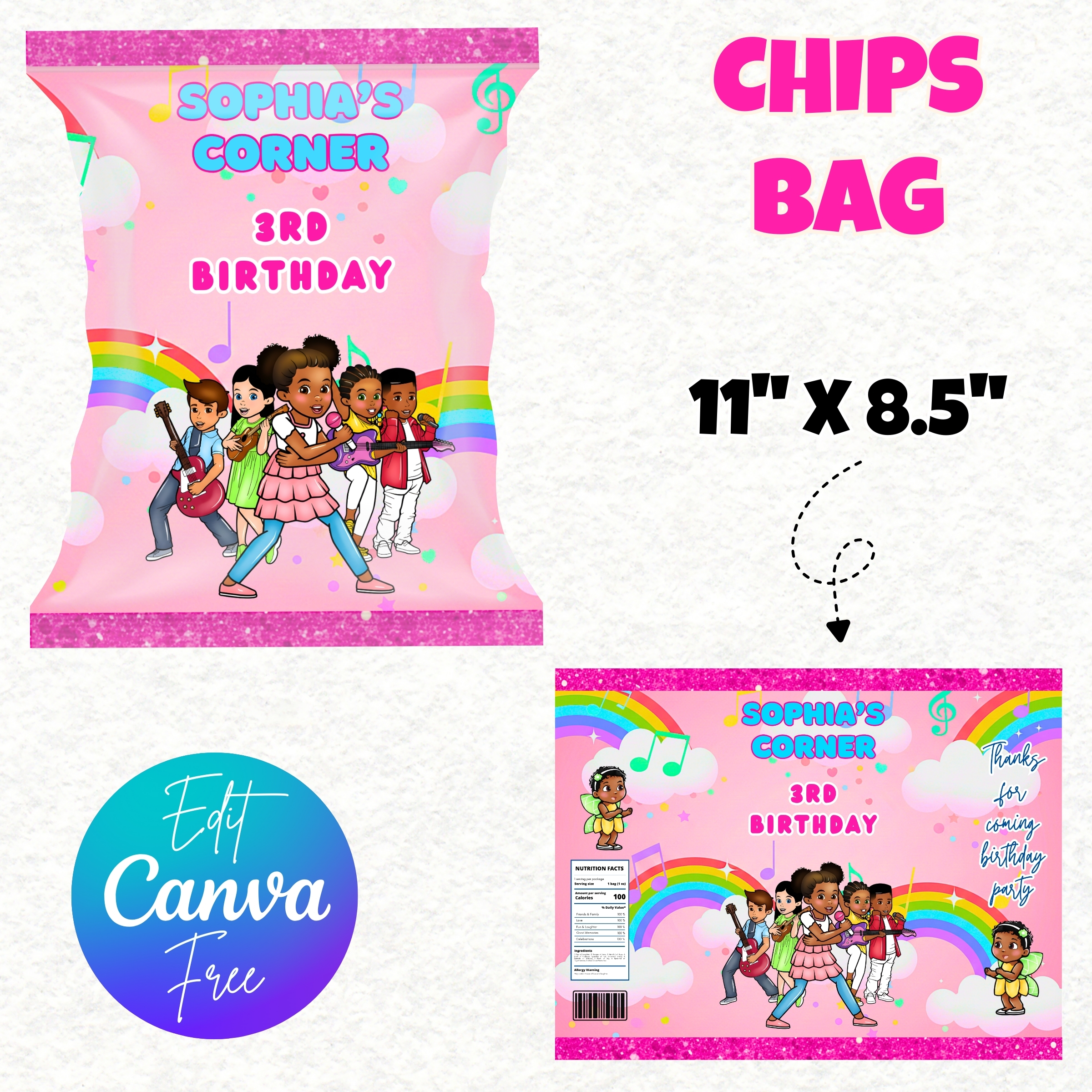 Gracies Corner Birthday Party Favors, Gracies Corner Party, Editable Kids Corner, Gracies Corner Chips Bag, Gracies Corner And Friends Party - Gracies Corner Birthday Party Favors, Adorable Gracies Corner Party, Editable Kids Corner, Gracies Corner Chips Bag, Gracies Corner And Friends Party