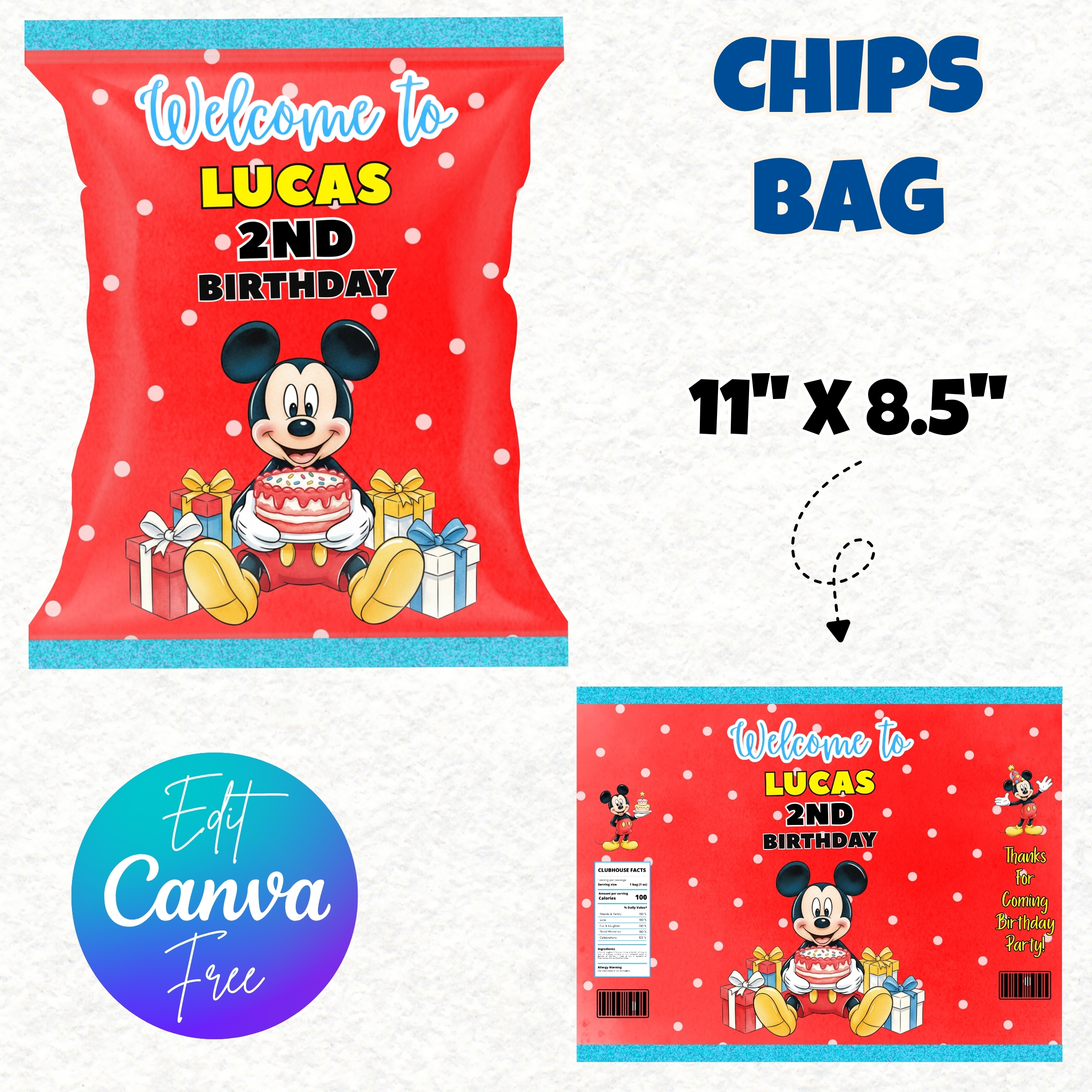 Mickey Mouse Birthday Party Favors, Mickey Mouse Clubhouse, Mouse Party Favors, Adorable Mouse Party Favor, Mouse Birthday Printable, Mouse Party Kit