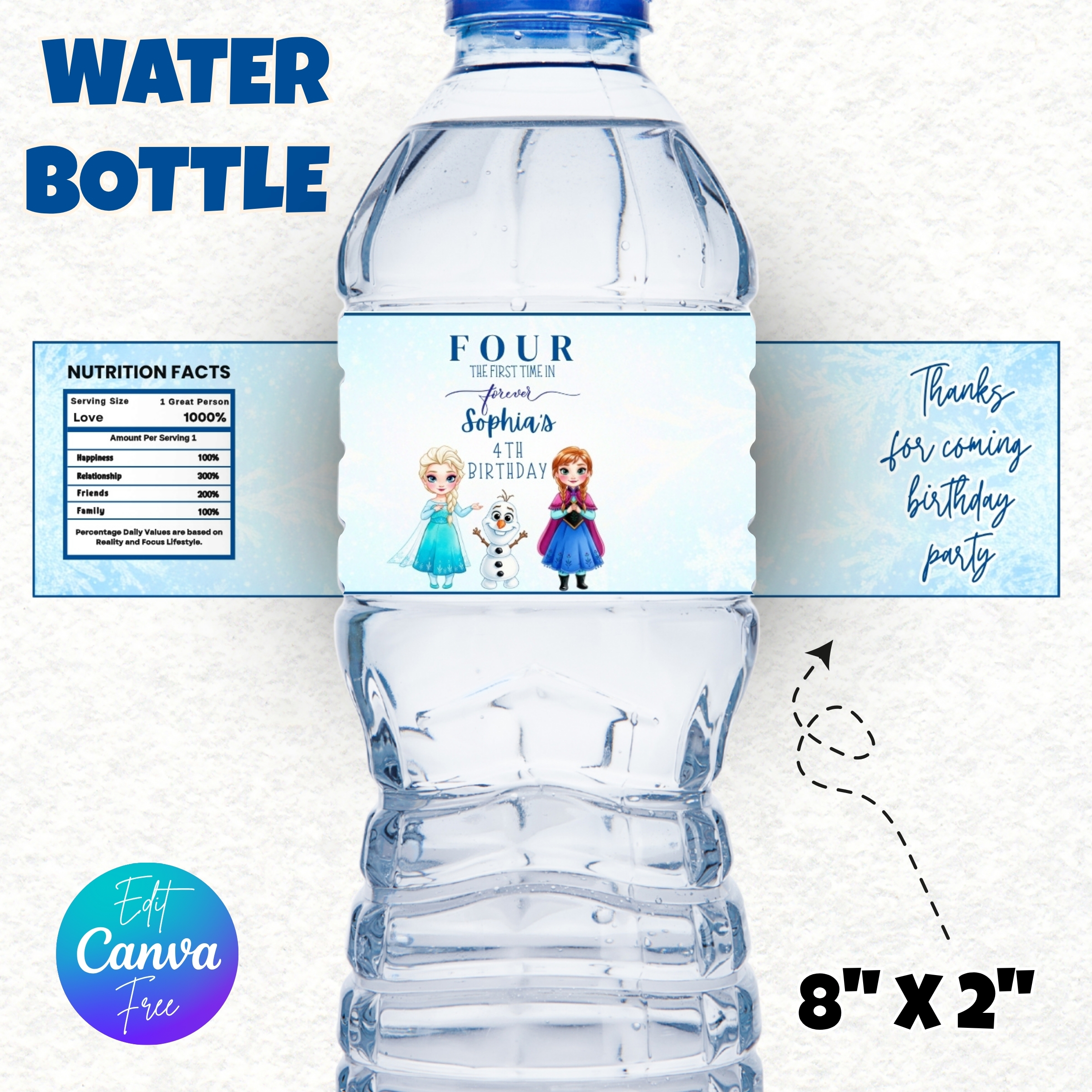 Frozen Birthday Party Favor Bundle, Editable Frozen Party Favors, Frozen Chip Bag, Adorable Frozen Birthday Party Decor, Princess Elsa Party Favors