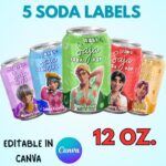 Editable Kpop Demon Hunters Soda Can Labels, Kpop Demon Hunters Label, Saja Boys Soda Pop Can Labels, Jinu Baby Abby Saja Huntrix, Adorable Kpop Party Printable, 5 Saja Boys Soda Can Wrappers