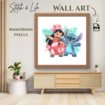 Stitch and Lilo Wall Art for Kids Room JPG, Stitch Lilo Decor, Kids Room Wall Art, Stitch Nursery Decor, Watercolor Stitch, Digital Download