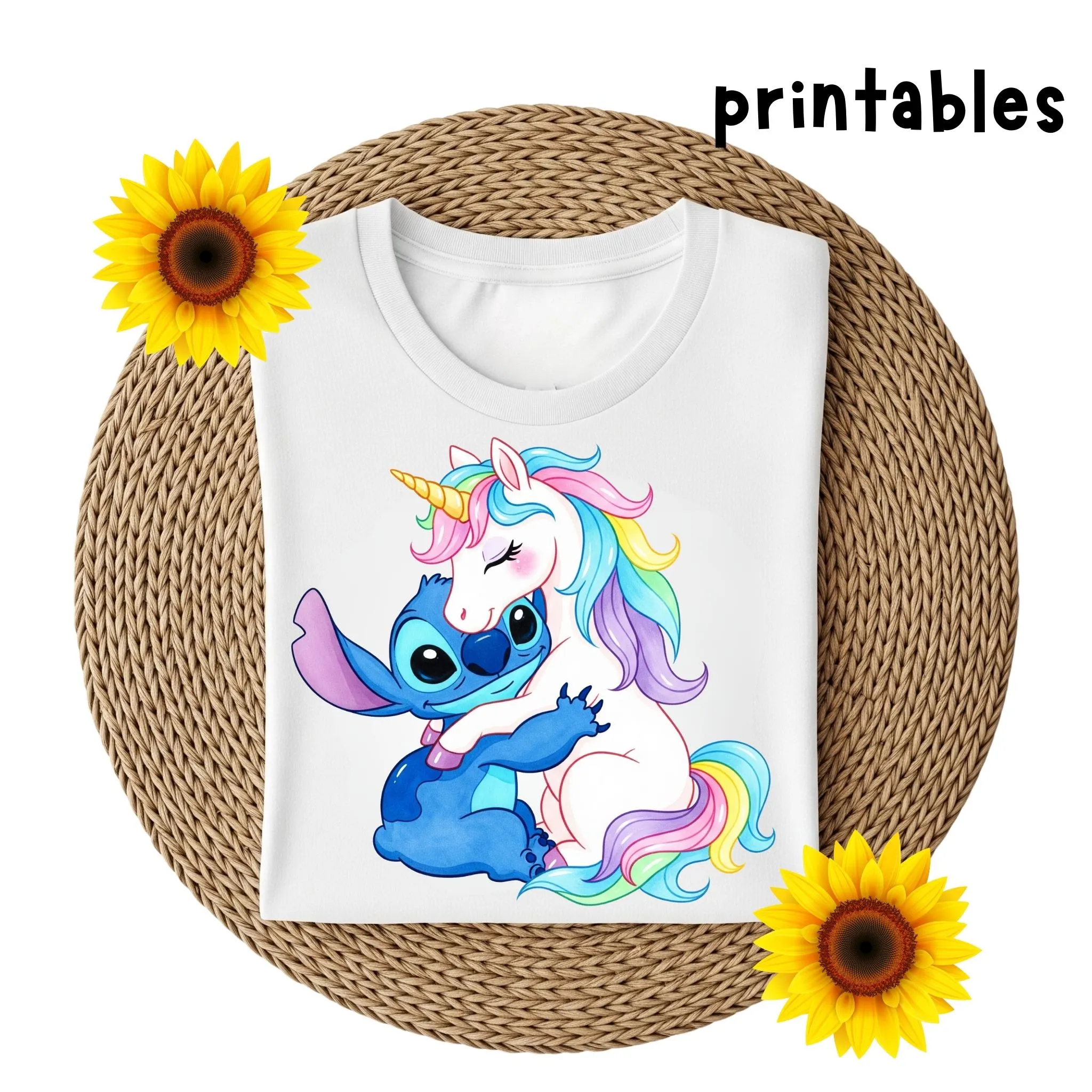 Cute Stitch Hug Unicorn Clipart 5 PNG, Stitch with Unicorn Cliparts, Watercolor Stitch Clipart, Adorable Unicorn and Stitch PNG, Stitch Unicorn