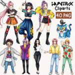 Kpop Demon Hunter Clipart 40 PNG Watercolor Clipart, Hun-trix PNG, Girl Dinner Png, Cat And Bird Png, Sa-ja Girls PNG, Sa-ja Boys Png, Adorable Hunter Merch