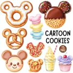 Disney Snack Clipart PNG, Mickey Ears Snacks, Adorable Mickey Mouse Treats, Cute Snack Cliparts, Cute Mickey BIrthday Snack Cliparts