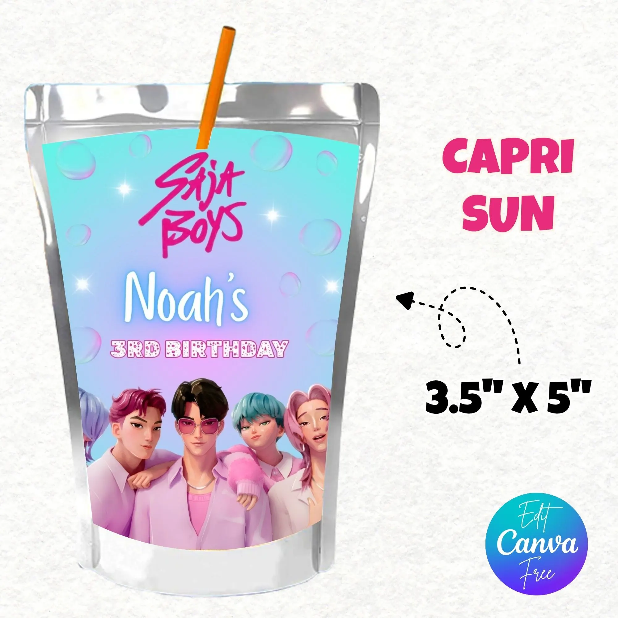 Saja Boys Kpop Party Favor Bundle, Kpop Printable Adorable Cosplay Party Decor, KPop Demon Hunters Printable, Demon Hunter Birthday Party Favors