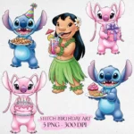 Lilo Stitch Angel Birthday Clipart, Lilo Stitch Angel Clipart, Cute Lilo Stitch, Stitch Birthday, Stitch Party Clipart, Stitch Cake Topper