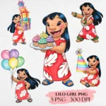 Lilo Birthday Watercolor Clipart, Lilo Clipart PNG, Lilo Birthday Cliparts, Cute Lilo PNG, Hand Drawn Lilo, Lilo Cliparts, Commercial Use