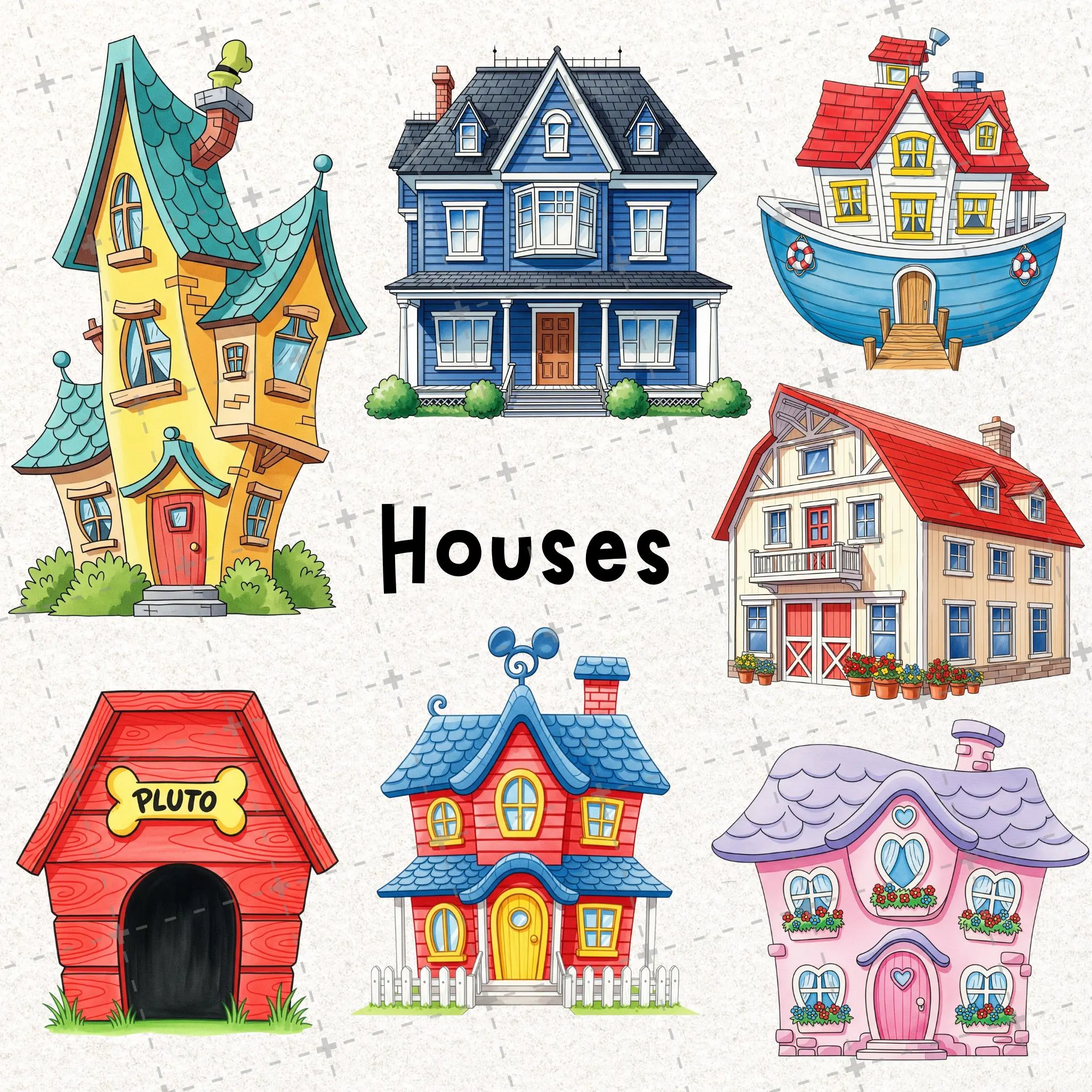 Mickey and Friends 50 Watercolor Cliparts