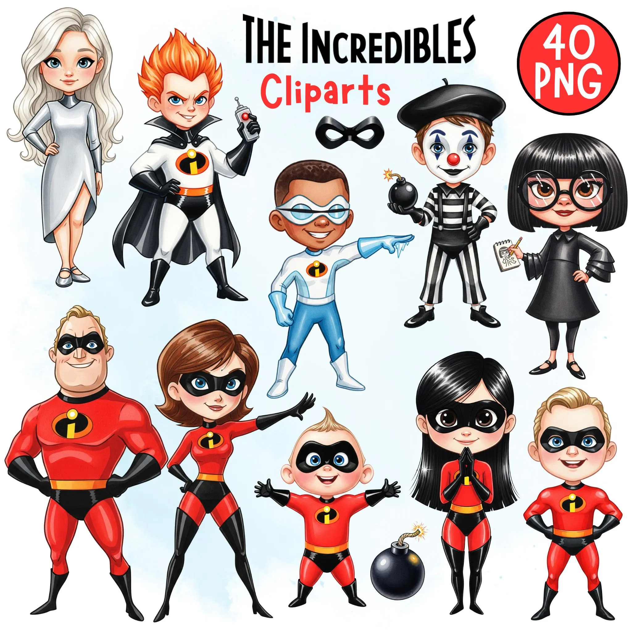 Incredibles Watercolor Clipart