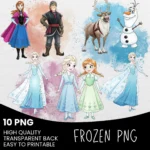Frozen Princess Clipart PNG, Hand Drawn Frozen, Frozen Princess, Frozen Cliparts, Kids Birthday, Baby Shower, Elsa, Anna, Kristoff, Olaf PNG