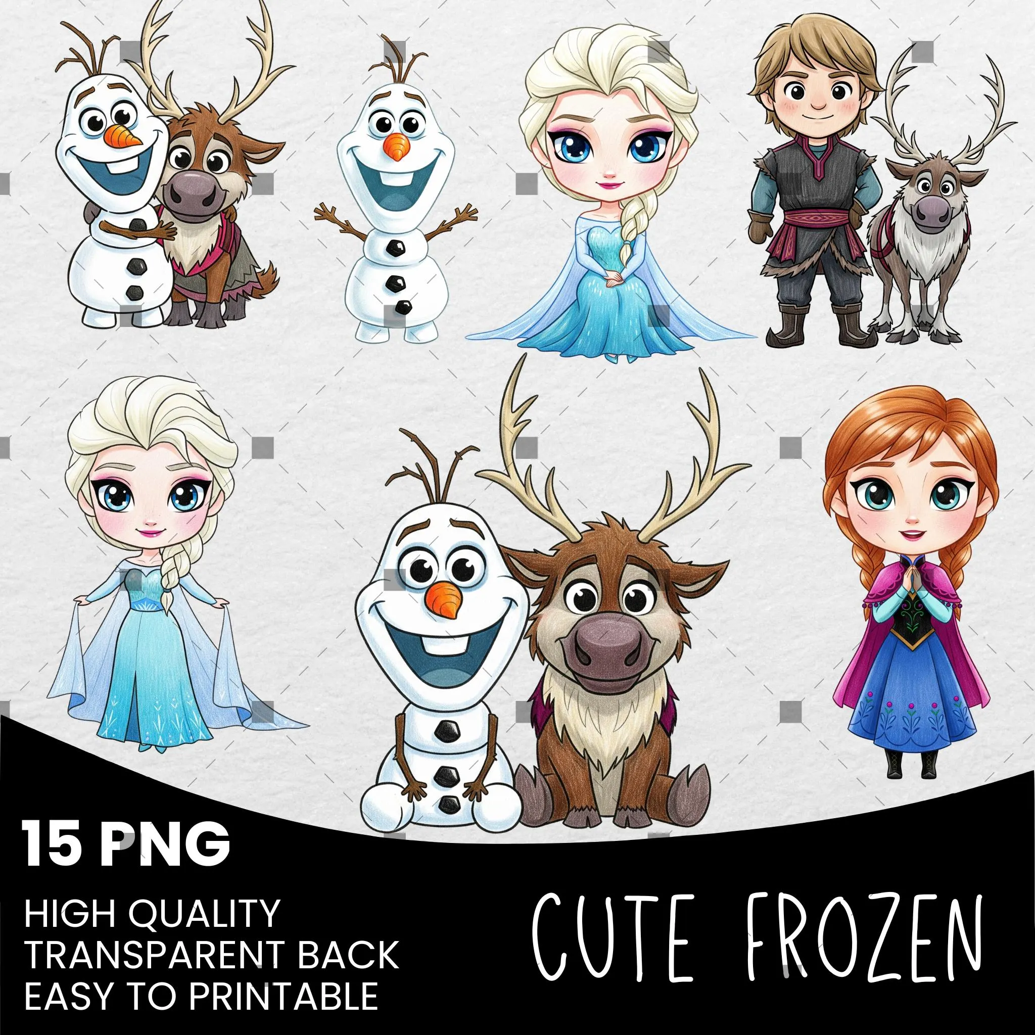 Ice Queen and Princess Watercolor Clipart