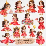 Elena of Avalor Watercolor Clipart, Princess Elena Watercolor Cliparts, Elena Birthday PNG, Avalor Baby Shower, Princess Elena, Instant Download