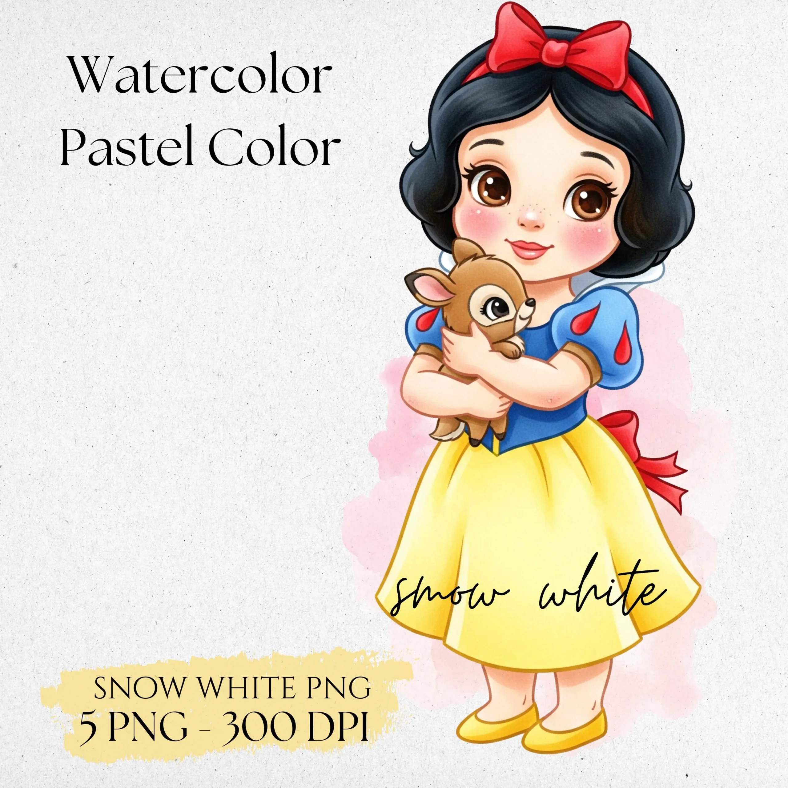 Baby Snow White Watercolor Clipart