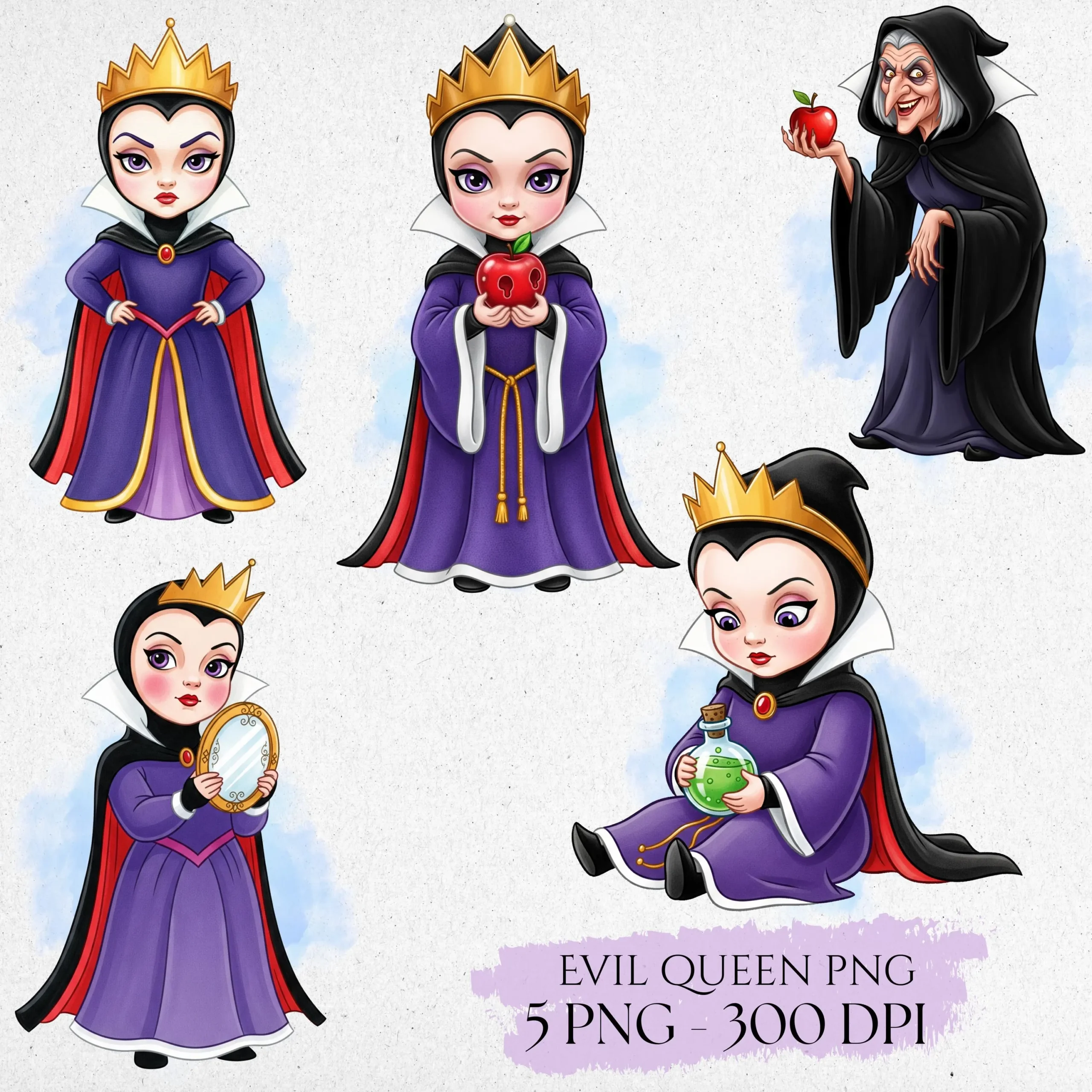 Evil Queen Watercolor Clipart