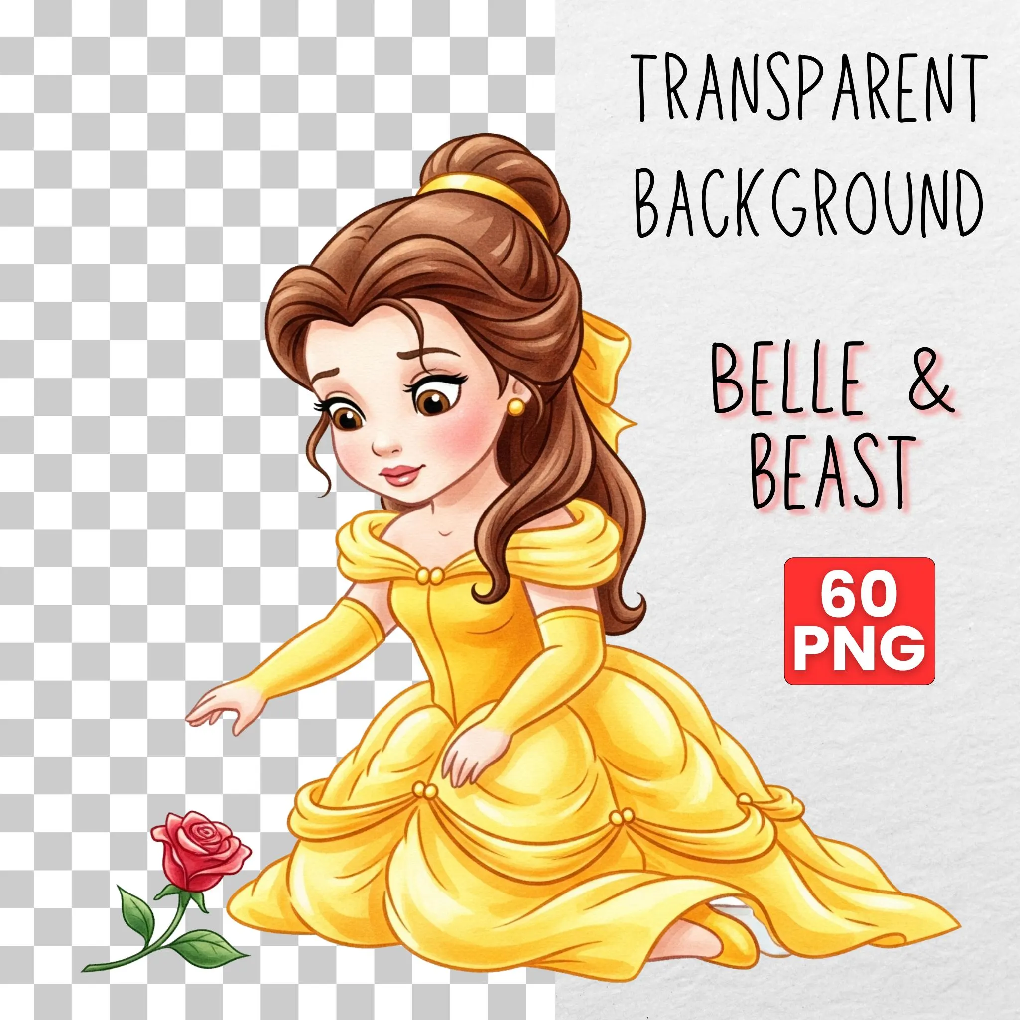 Beauty and the Beast Watercolor Clipart