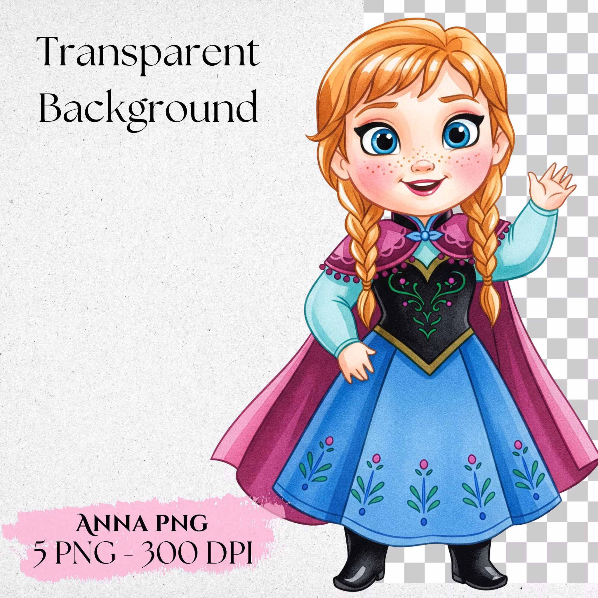 Baby Princess Anna Watercolor Clipart