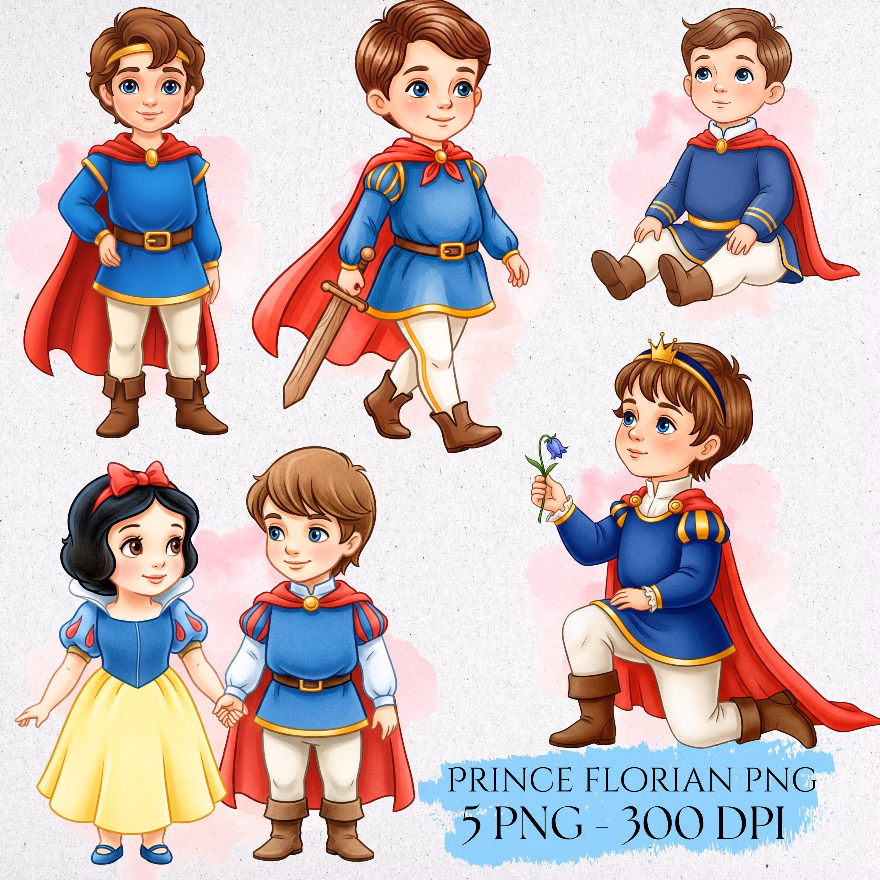 Baby Prince Florian Watercolor Clipart