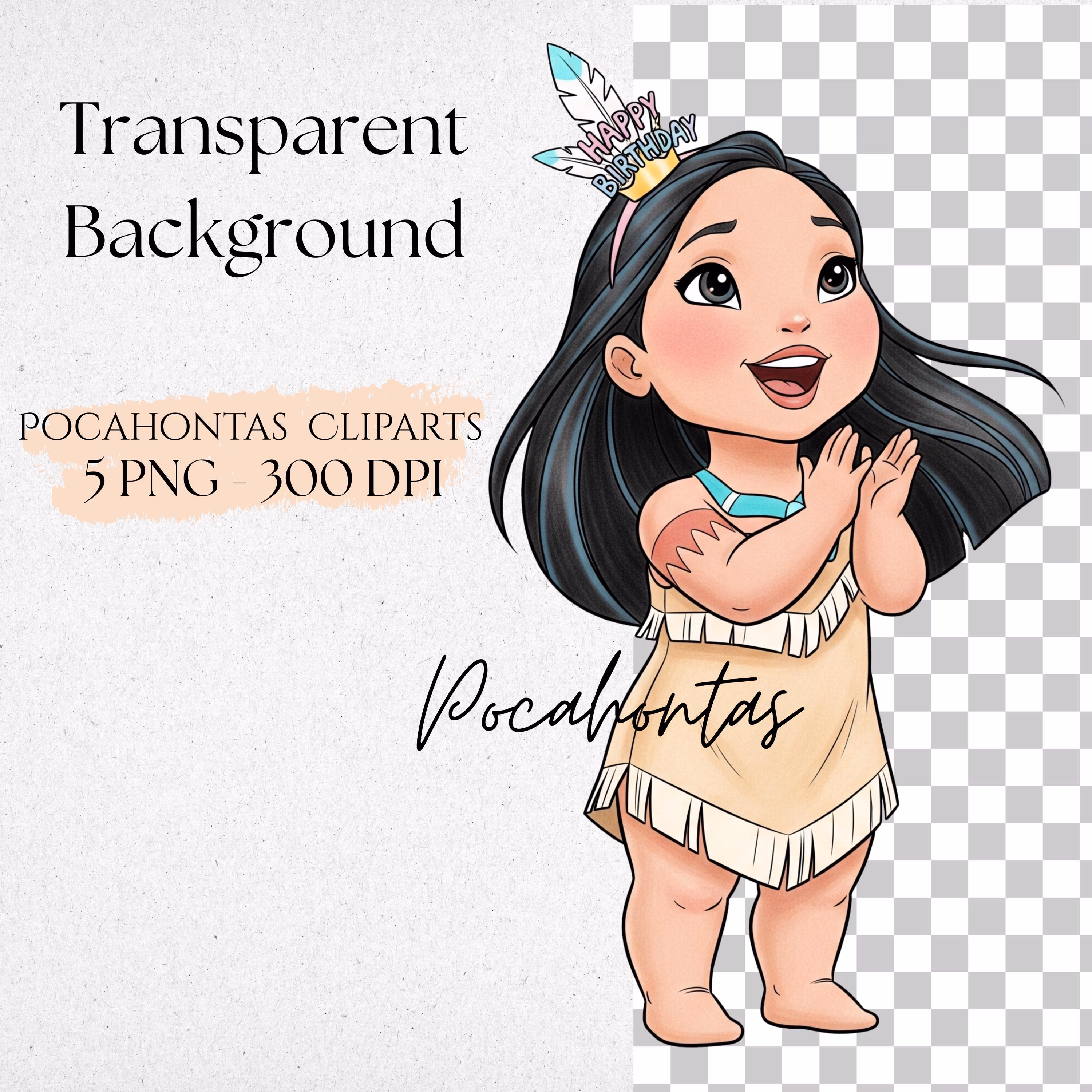 Baby Pocahontas Watercolor Clipart