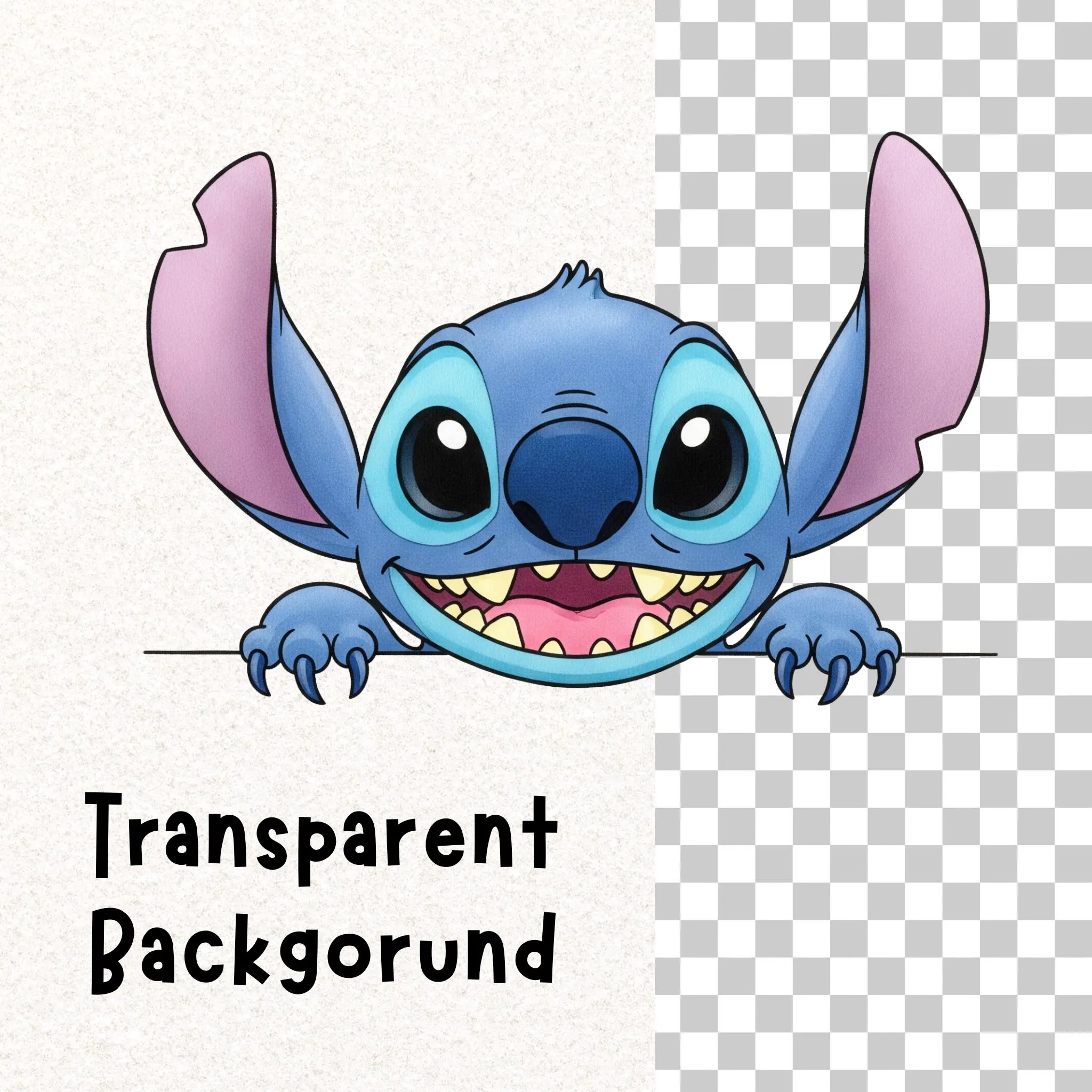 Stitch Peeking Clipart