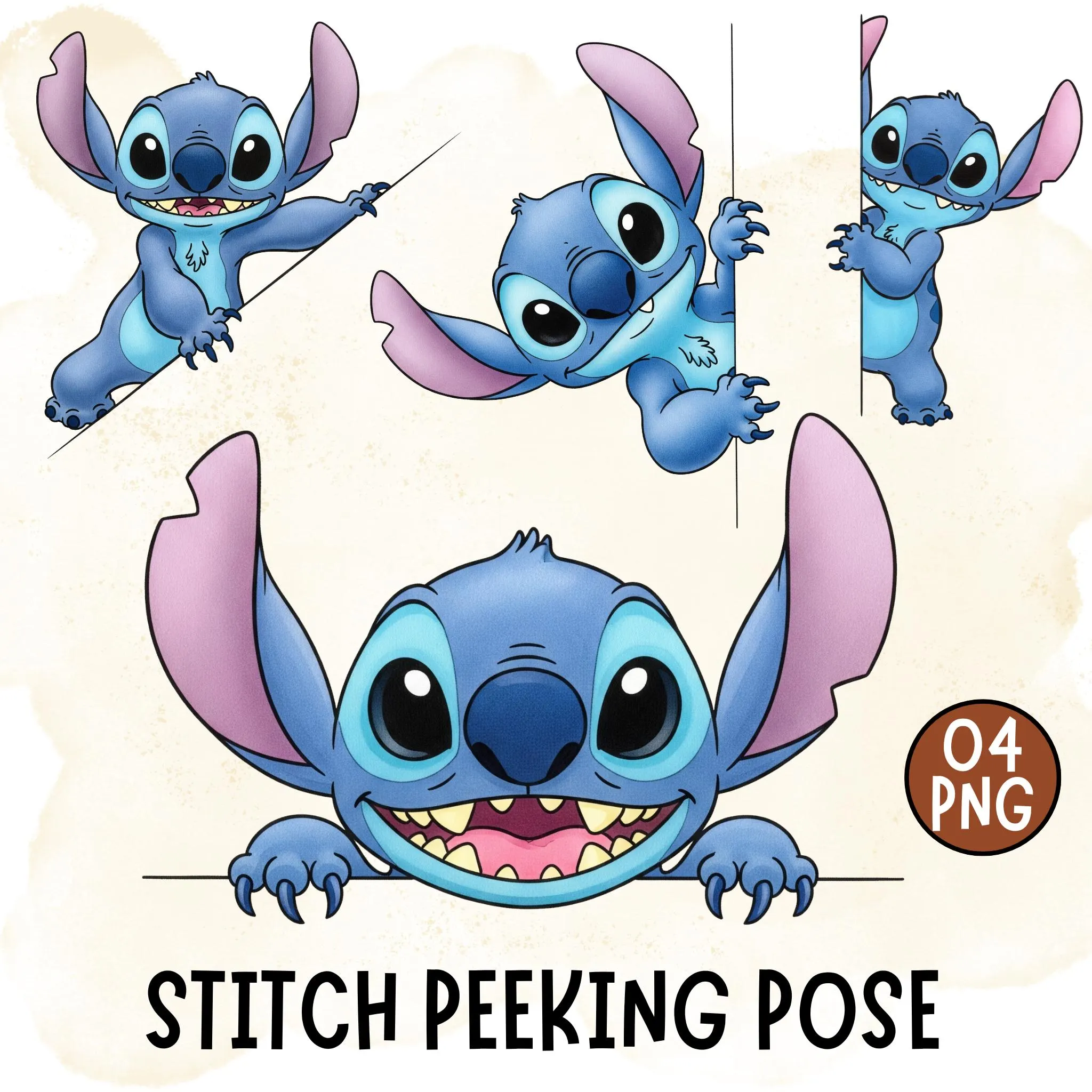 Stitch Peeking Clipart