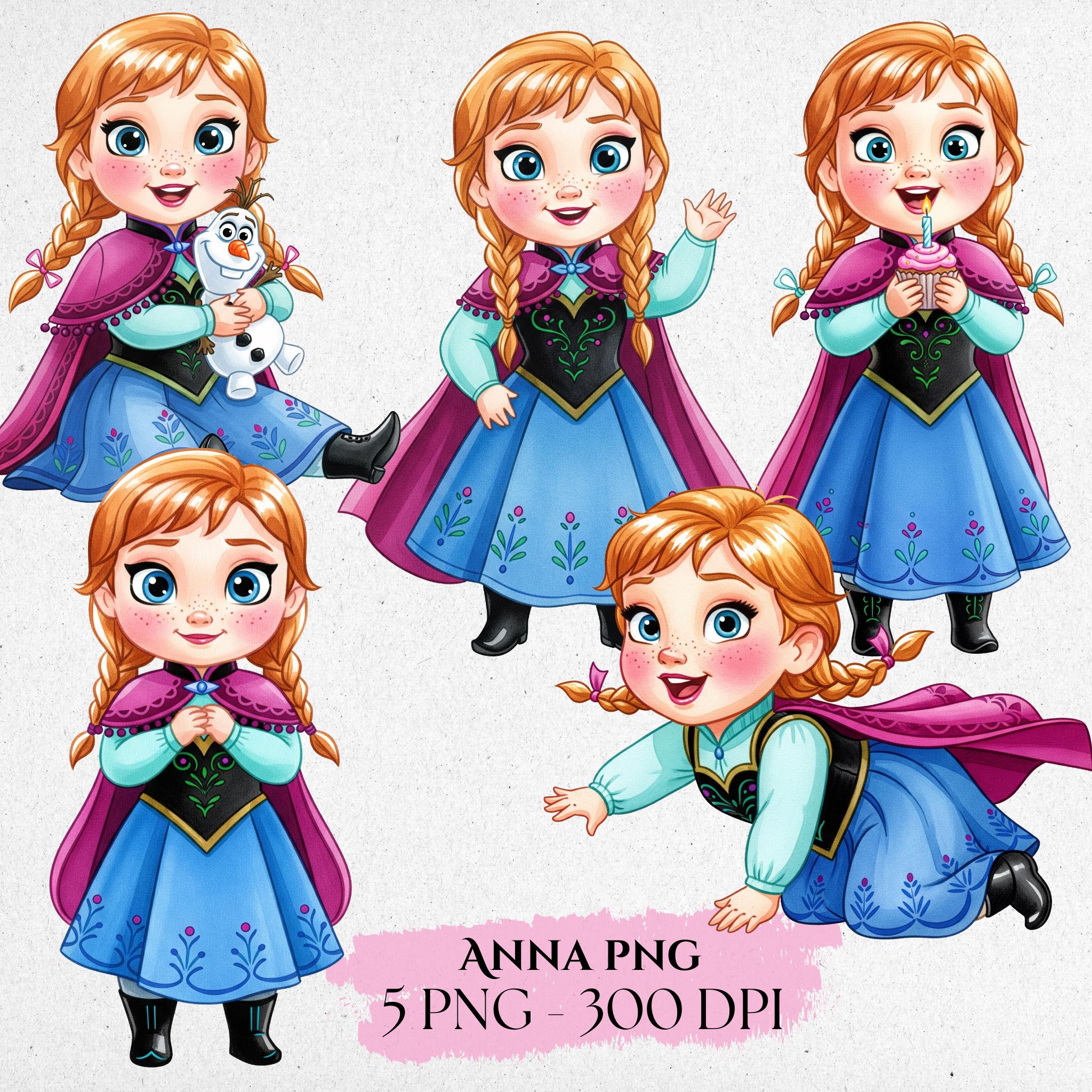 Baby Princess Anna Watercolor Clipart