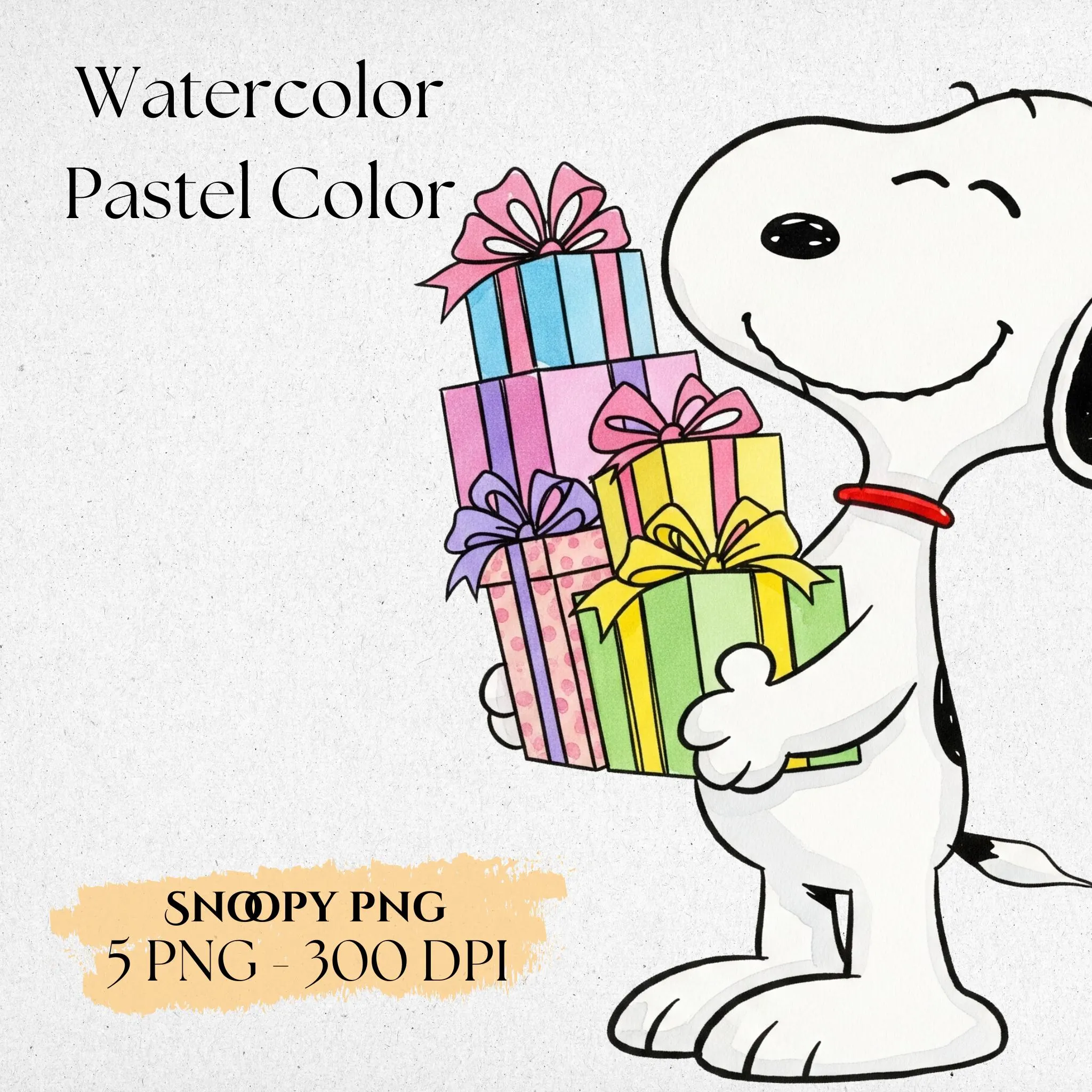 Snoopy Birthday Watercolor Clipart