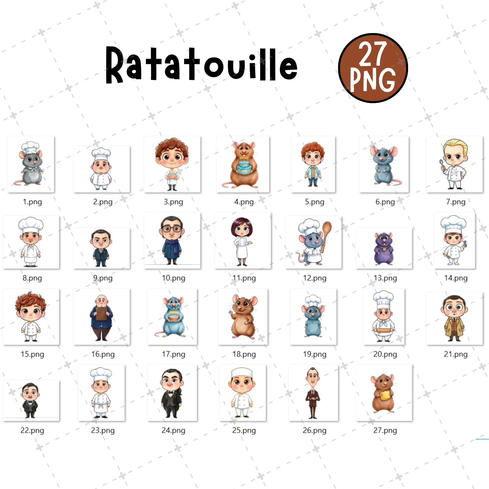 Ratatouille Watercolor Clipart