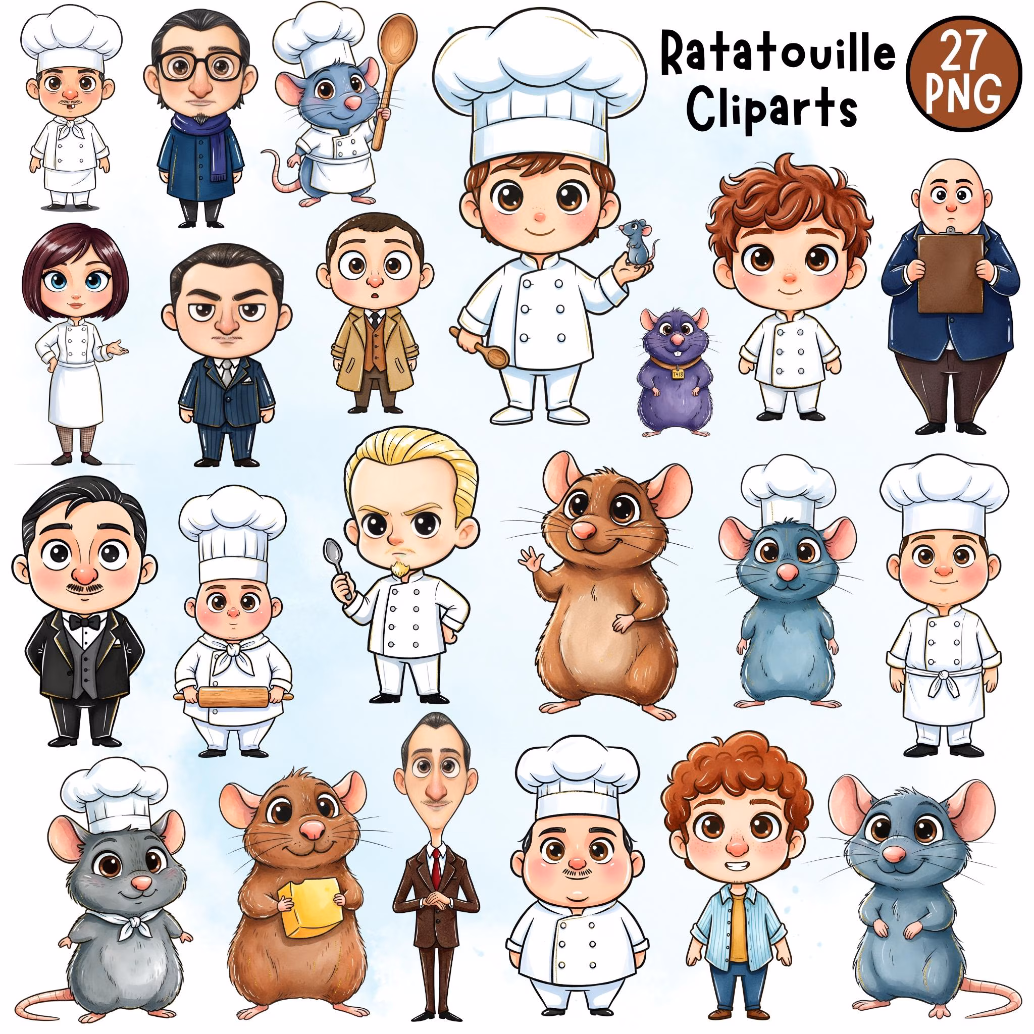Ratatouille Watercolor Clipart