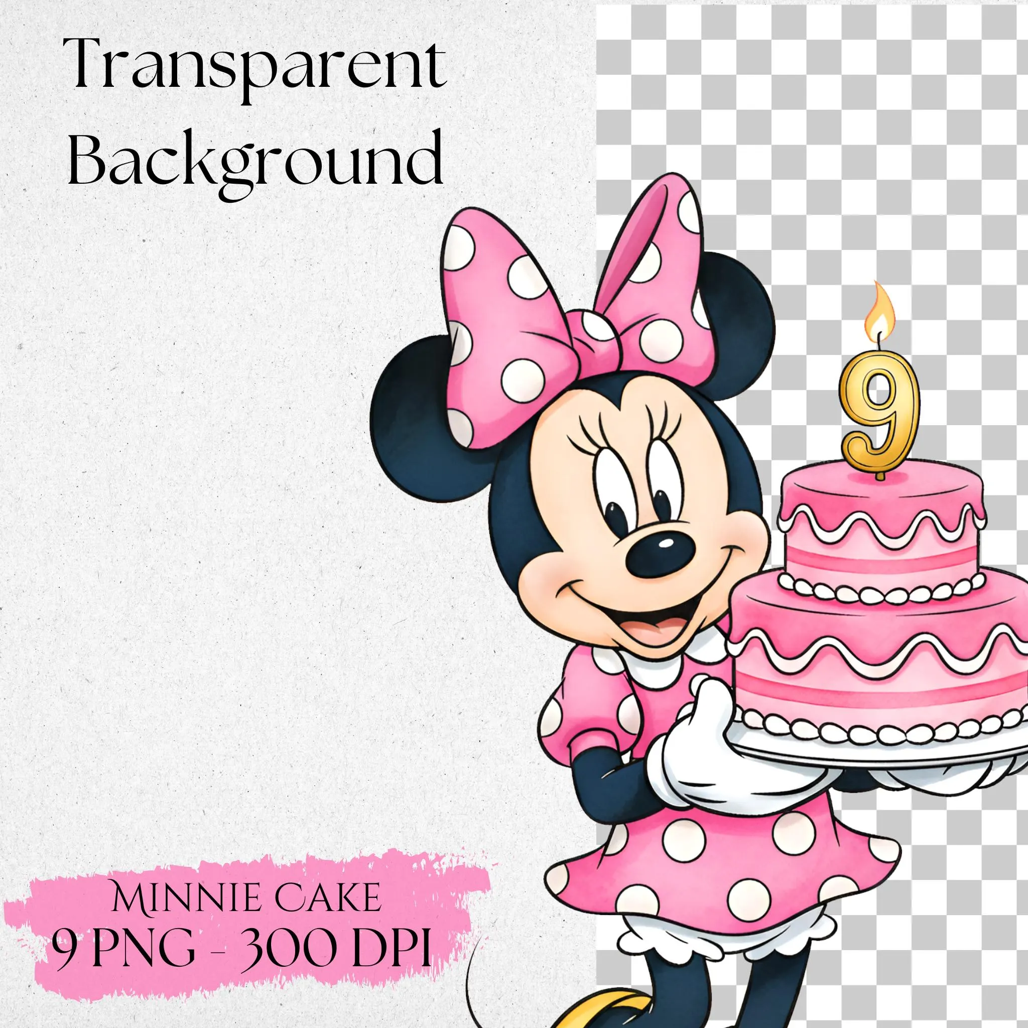 Minnie Mouse Birthday Cake Clipart