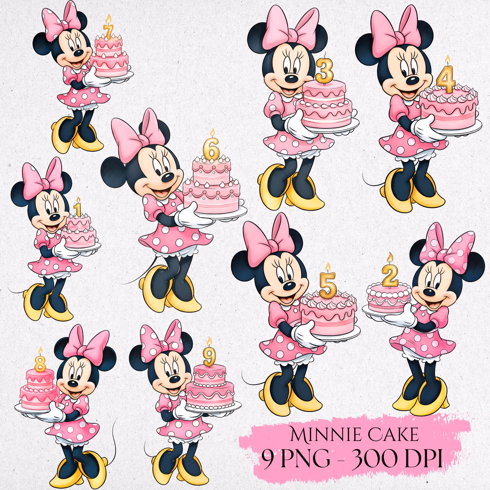 Minnie Mouse Birthday Cake Clipart