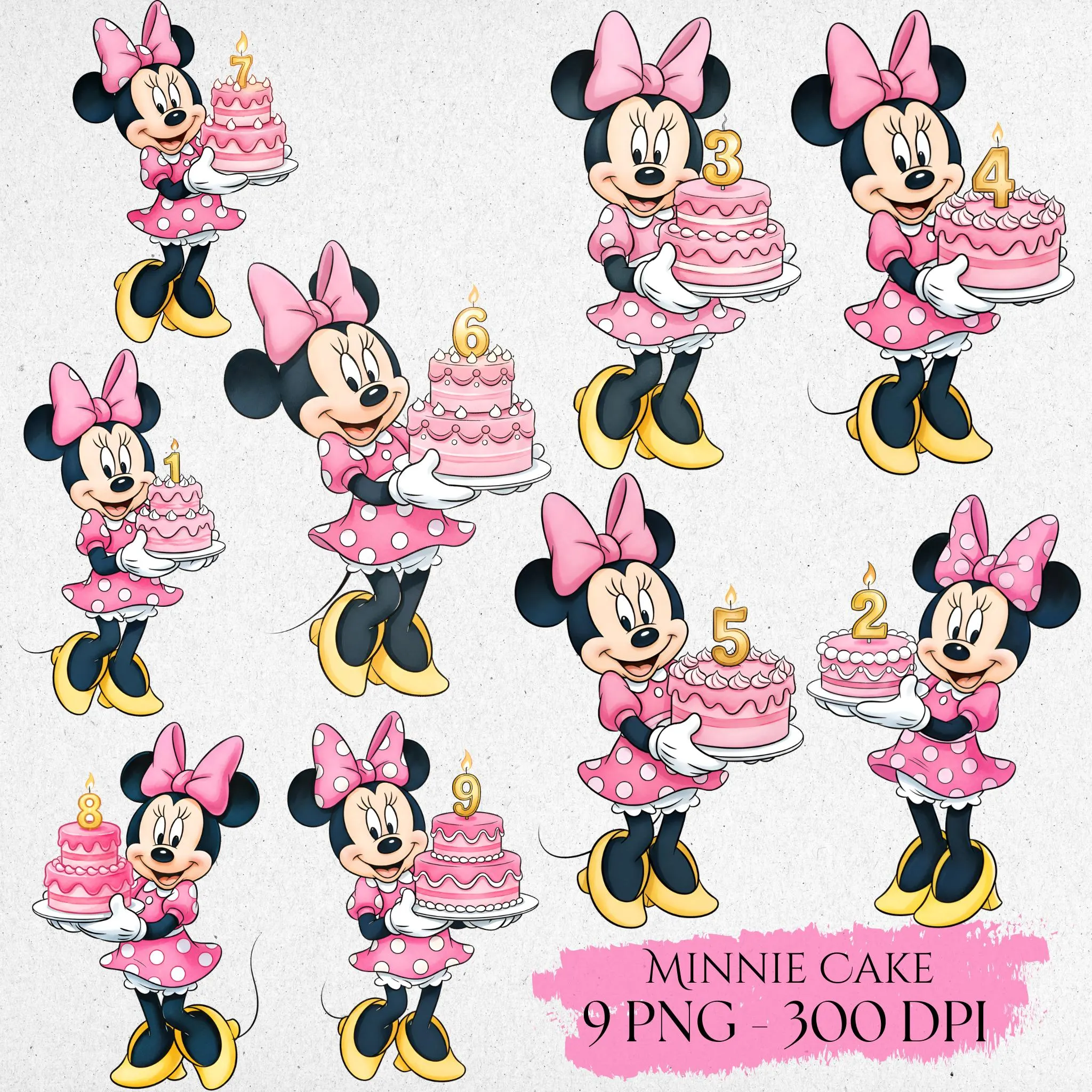 Minnie Mouse Birthday Cake Clipart