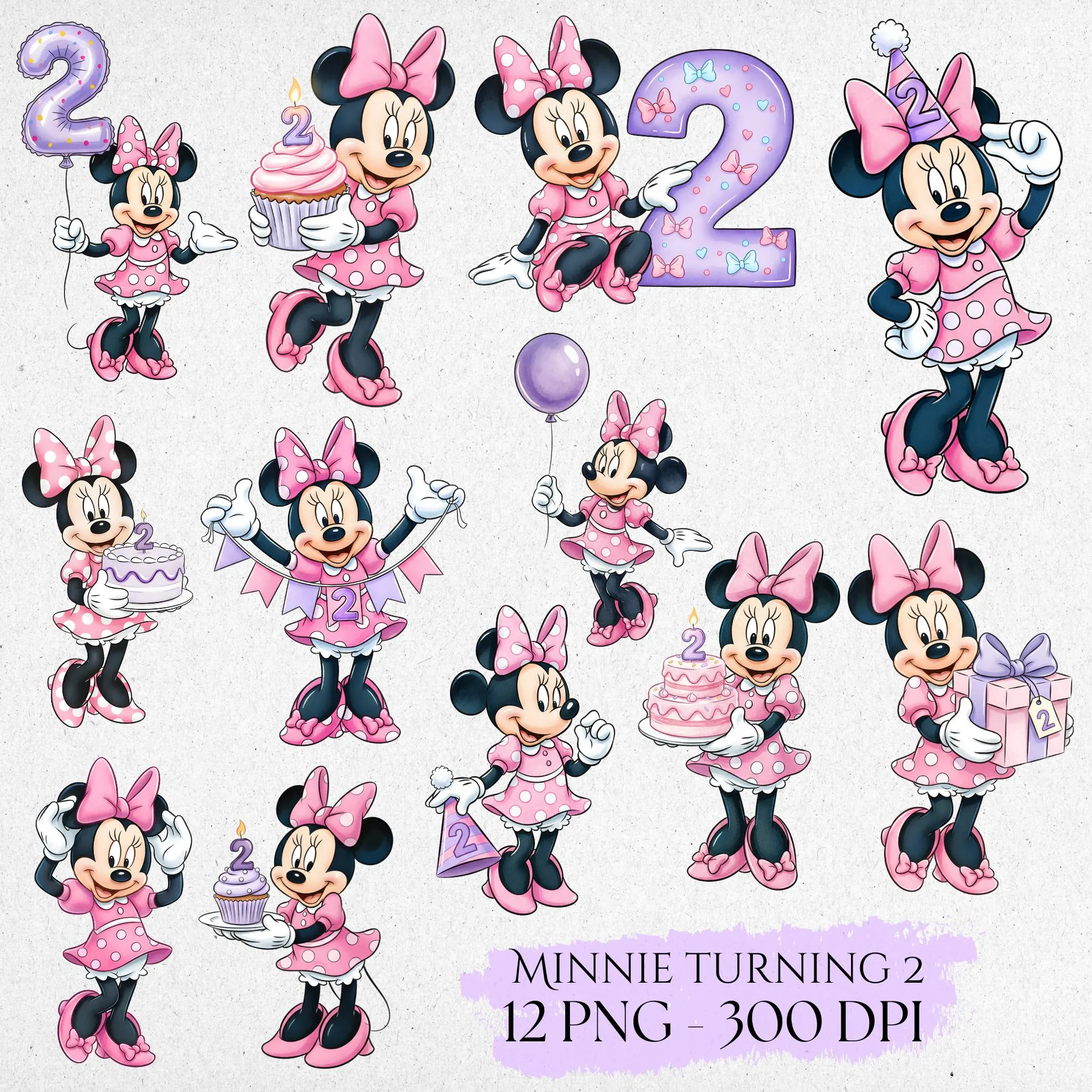Minnie Mouse 2nd Birthday Clipart