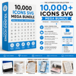 10,000 SVG Icon Mega Bundle for Business, Web, Social Media