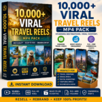 10,000+ Viral Travel Reels MP4 Pack PLR MRR Commercial Rights