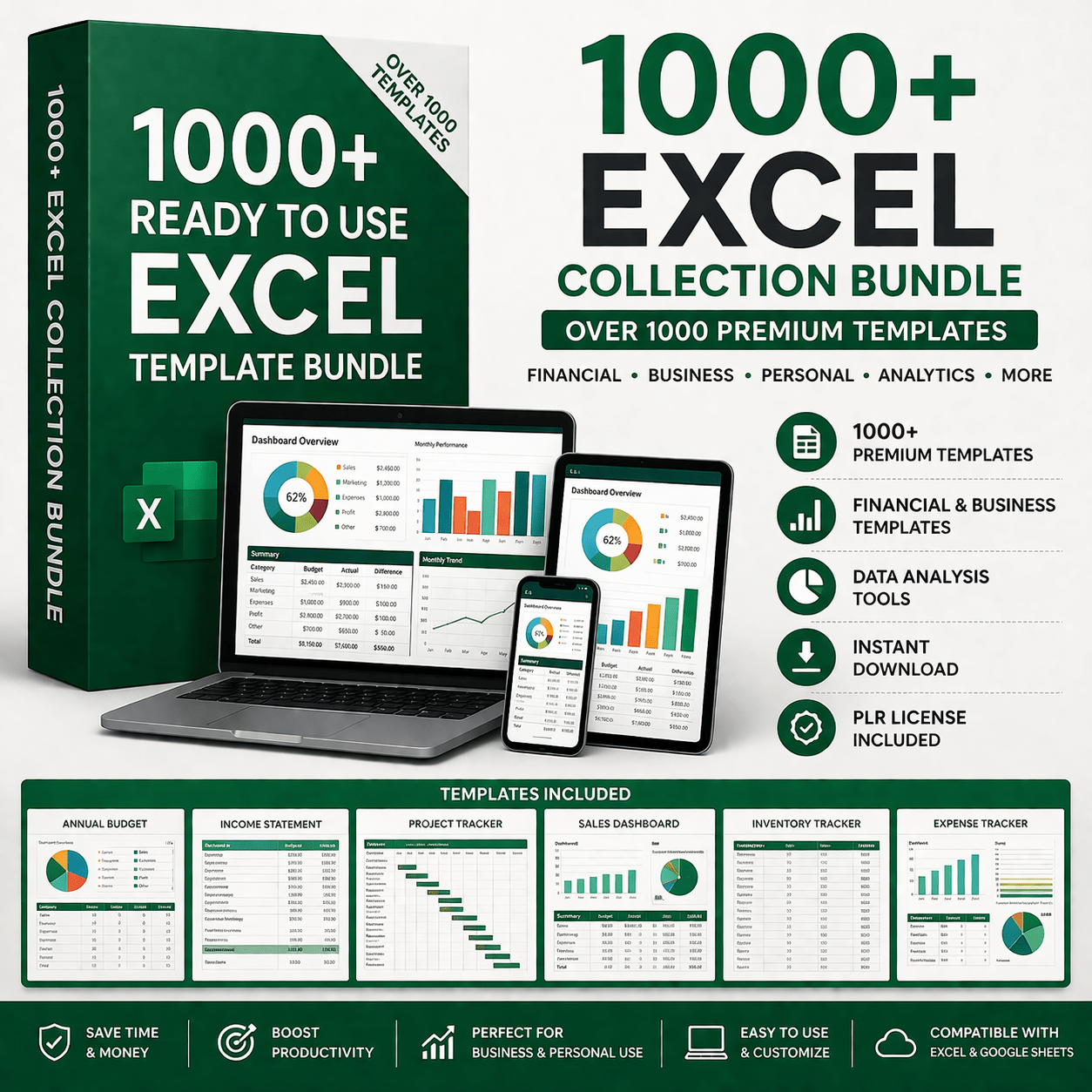 1000+ Excel Collection Bundle | Spreadsheet Templates | Financial & Business Excel Sheets
