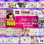 1060 Mother’s Day Canva Mega Bundle Editable Template Newspaper SVG