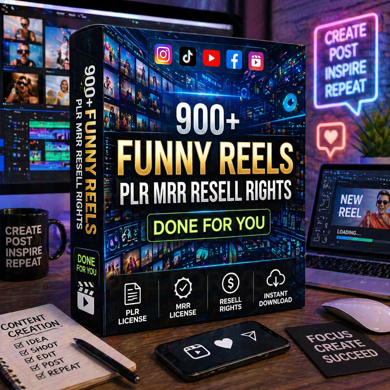 1220+ PLR MRR Reels Bundle Viral Faceless Videos Resell Rights Digital Content