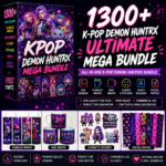 1300+ K-Pop Huntrix Ultimate Mega Bundle K-Pop Demon Hunters Bundle PNG, Tumbler & Mug Wraps