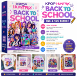 K-pop Huntrix Back to School PNG and SVG Bundle – Cute Character Designs